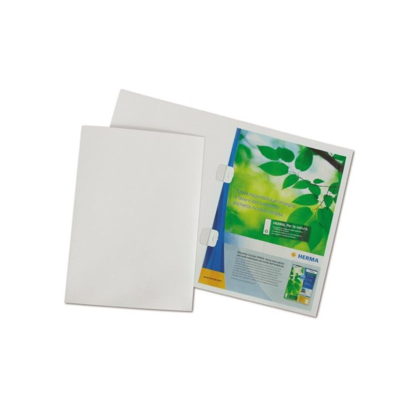 Cartelline con naselli fermafogli - cartoncino lucido - 250 g/mq - 31x22 cm - bianco - conf. 10 pz